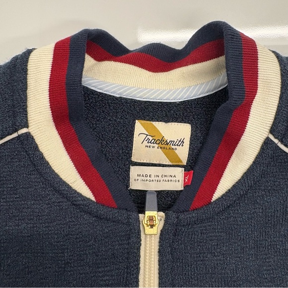 Tracksmith Federation Track Jacket Navy Blue Striped Size XL Limited Edition - Picture 2 of 10